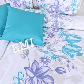 Obliečky bavlnené Kiara modré EMI: Paplón 140x200