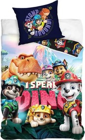 Bavlnené posteľné obliečky Labková patrola - motív Dinosaurie dobrodružstvo - 100% bavlna - 70x90 cm + 140x200 cm