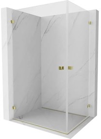 Mexen Lunar-B Duo, výklopný sprchový kút 90 x 80 cm, 8mm číre sklo, zlatý profil, 832-090L-080P-50-00