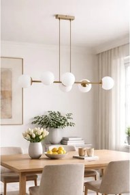 Brilagi - Luster na lankách MILO ECRU 6xE27/60W/230V béžová/zlatá