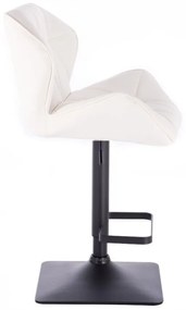 LuxuryForm DESIGN Barová stolička MILANO na čiernej hranatej podstave - biela