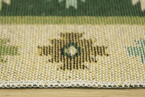 Obojstranný koberec / behúň Kilim romby zelený