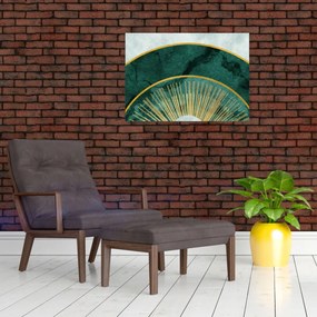 Obraz - Tvary so zlatou textúrou (70x50 cm)