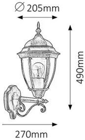 Rabalux vonkajšie nástenné svietidlo Toronto 8382