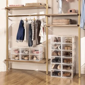Úložné boxy na topánky biele ABO-E1008 WT (8 ks)