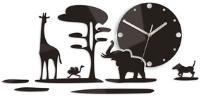 Nástenné hodiny Safari 60 cm čierne