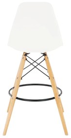 Barová stolička, biela/buk, CARBRY 3 NEW