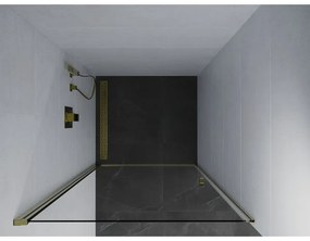 Mexen Pretoria, sprchové dvere do otvoru 70 x 190 cm, 6mm číre sklo, zlatý profil, 852-070-000-50-00