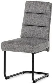 Autronic - Židle jídelní, taštičkové pružiny v sedáku, madlo na opěráku, světle šedá látka, černý kov - DCL-P3107 SIL2 AKCE