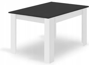 Čierny jedálenský stôl s bielymi nohami MADO 120x80