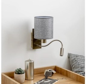 Brilagi - LED Nástenná lampa NUBILA 1xE27/25W/230V + LED/3W mosadz/šedá