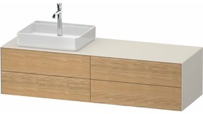 DURAVIT White Tulip závesná skrinka pod umývadlo na dosku (umývadlo vľavo), 4 zásuvky, 1600 x 550 x 408 mm, dub prírodný masív/nordická biela matná, WT4867LH5390000