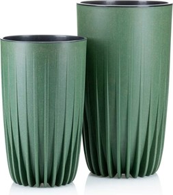 Květináč STRIPPED Eco Wood 29,3x51,5 cm zelený