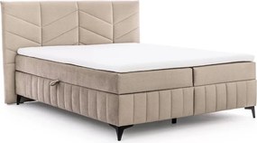 Boxspring posteľ Penia 160x200 s úložným priestorom - béžový hydrofóbny velúr Element 6