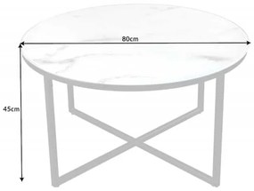 Konferenčný stolík Elegance 80cm biela okrúhly