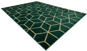 Koberec EMERALD exkluzívny 1014 glamour, styl kocka fľaškovo zelený / zlatý