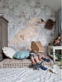 Drevená nástenná dekorácia Origami T-rex – dinosaurus do detskej izby S