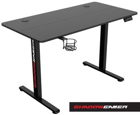 Výškovo nastaviteľný elektrický herný stôl SHADOW GAMER 1.0 120 cm čierny
