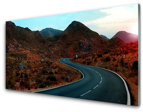 Skleneny obraz Cesta hory púšť 120x60 cm