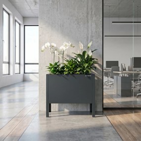 Malý kovový kvetináčový kryt antracitový, 400x350x250 mm: DAISY