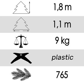 Umelý vianočný stromček zasnežený smrek 180 cm