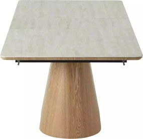 Jedálenský rozkladací stôl Monaco 160/200 cm keramika travertín/dub prírodný