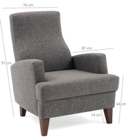 Kreslo PULA tmavošedé