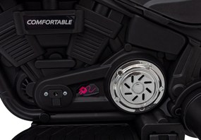 Ramiz Elektrická motorka Chopper FASTER pre deti ružová + FM rádio + audio panel + LED