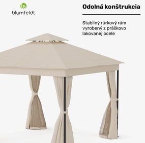 Blumfeldt Altánok Mondo Dual 3x3 s dvojitou strechou a sieťou proti hmyzu