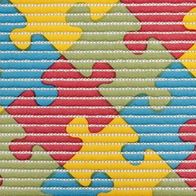 Kúpeľňová penová rohož / predložka PRO-086 Farebné puzzle - metráž šírka 65 cm