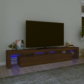 TV skrinka s LED svetlami hnedý dub 230x36,5x40 cm 3152793