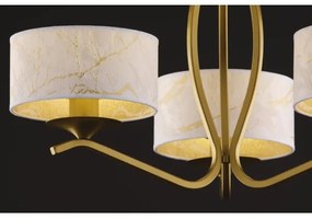 Jupiter 2109 - Luster na tyči KASZMIR 3xE27/15W/230V biela/zlatá/mramorový dekor