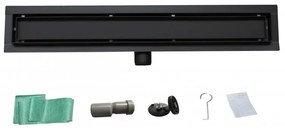 Odtokový žľab nízky MEXEN FLAT BLACK 80 cm - vzor G18