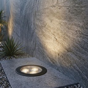 Moderný zemný reflektor čierny 3-svetlo IP65 - Tribus