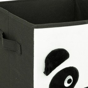 Úložný box Panda, 29x29x29 cm, čierna/biela