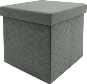 Taburet s úložným priestorom Maxim, šedá látka%