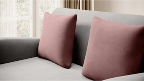 Ružová/svetlosivá zamatová rozkladacia pohovka 130 cm Ario – ELTAP