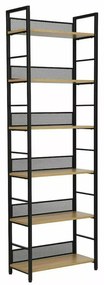 Regál Raw R6 187 cm čierny mat/dub prírodný