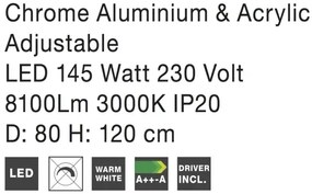 LED luster Aria 135W 80 chrome