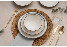 24-dielna jedálenská súprava, biela/čierna, porcelán