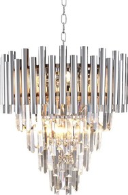 Luster Madison, 1x krištáľové/chrómové kovové tienidlo, (fi 45cm), ch