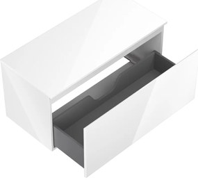 Mexen Orio, kúpeľňová skrinka 100 cm s hornou časťou, 1 zásuvka, biela lesklá, 91A10-10047-1-BFC00