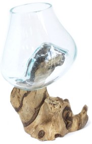 Roztavené sklo na dreve - Stredná misa