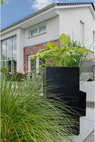 Kvetináč BLOCK, sklolaminát, výška 80 cm, antracit, outlet