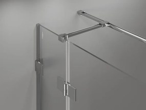 Mexen Lunar T, sklápací sprchový kút ľavý 125 x 110 cm, 8mm číre sklo, chrómový profil, 834T-125-110-01-00-L