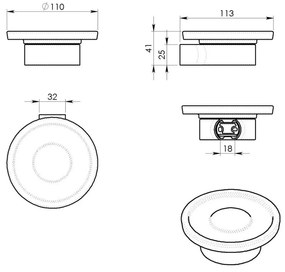 Biela/v zlatej farbe nástenná sklenená nádobka na mydlo Gedy Pirenei – Sapho