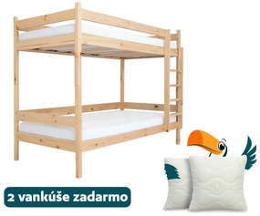 Wilsondo Poschodová posteľ s roštom Paulína 90x200 - prírodná