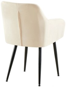 Jedálenská stolička Monett - zamat, B čierny rám - Krémová
