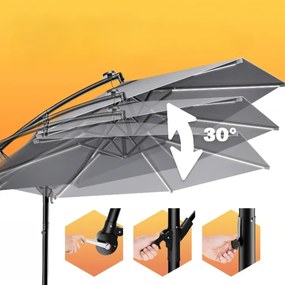 InternetovaZahrada LED slnečník Mali Ø350 cm - antracit