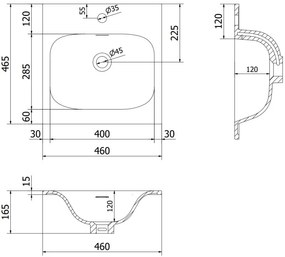 Mexen Rivel, kúpeľňová skrinka 45 cm s umývadlom Vela, 1 zásuvka, drážkovaná, biela matná, 91A20-04547-1-BF01-W23M01